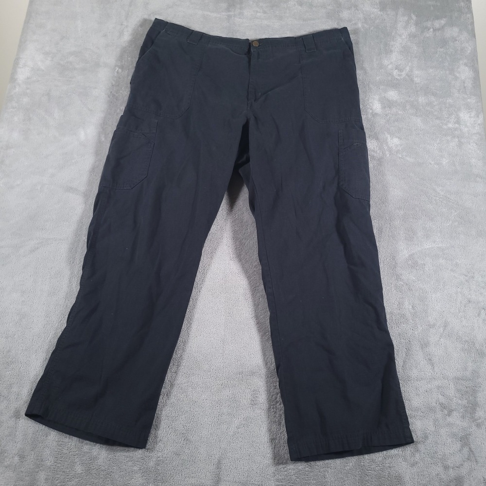 Carhartt Cargo Scrub Pants Mens 2XL Black Ripstop C54108 Drawstring Button Zip